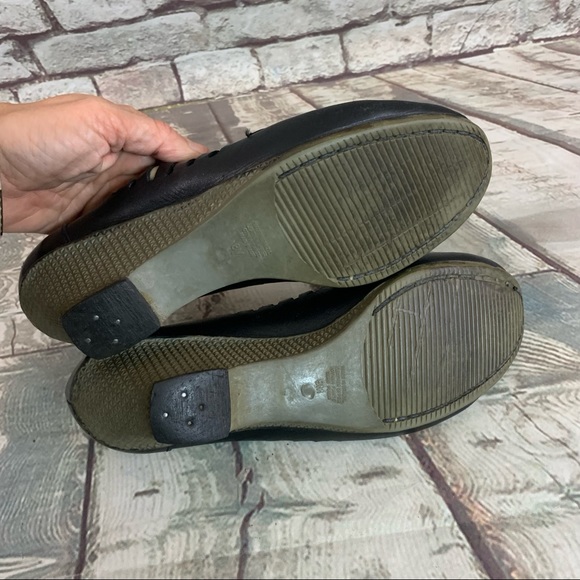 Vintage Brazilian Made Bon-Bons Black Leather Wing Tip Wedges Shoes Size 8 - Picture 11 of 15